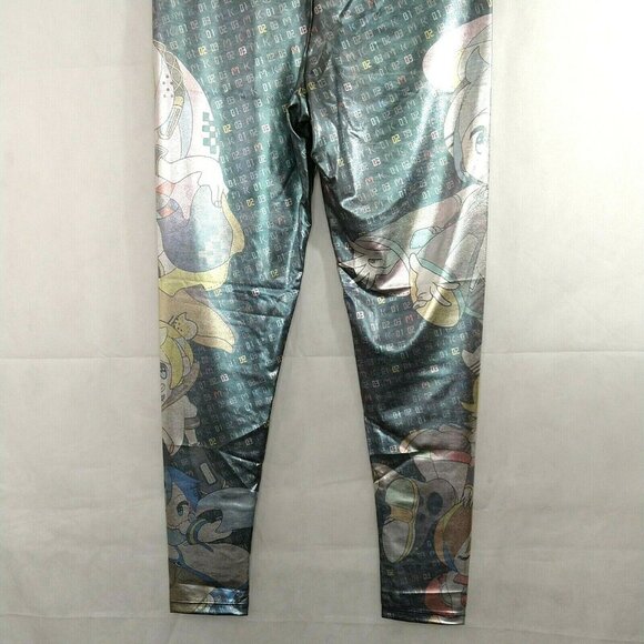 WeLoveFine Crypton Hatsune Miku Leggings Size XL Anime Comicon Cosplay Metallic - Picture 7 of 8